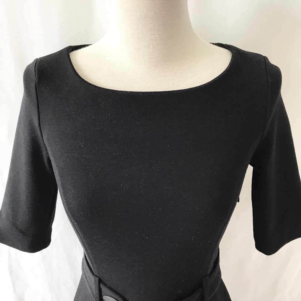 Banana Republic black belt bodycon dress size 00P - Picture 2 of 10